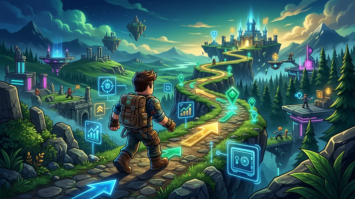 Guía de intercambio de Roblox mostrando prácticas seguras de comercio